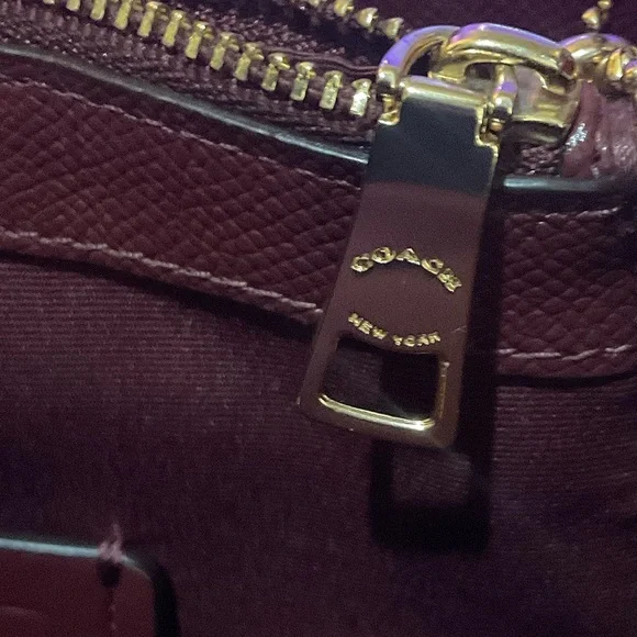 NEWER COACH Red/Brown Signature Coated Canvas and Leather Small Town Bucket Bag! - Picture 11 of 13